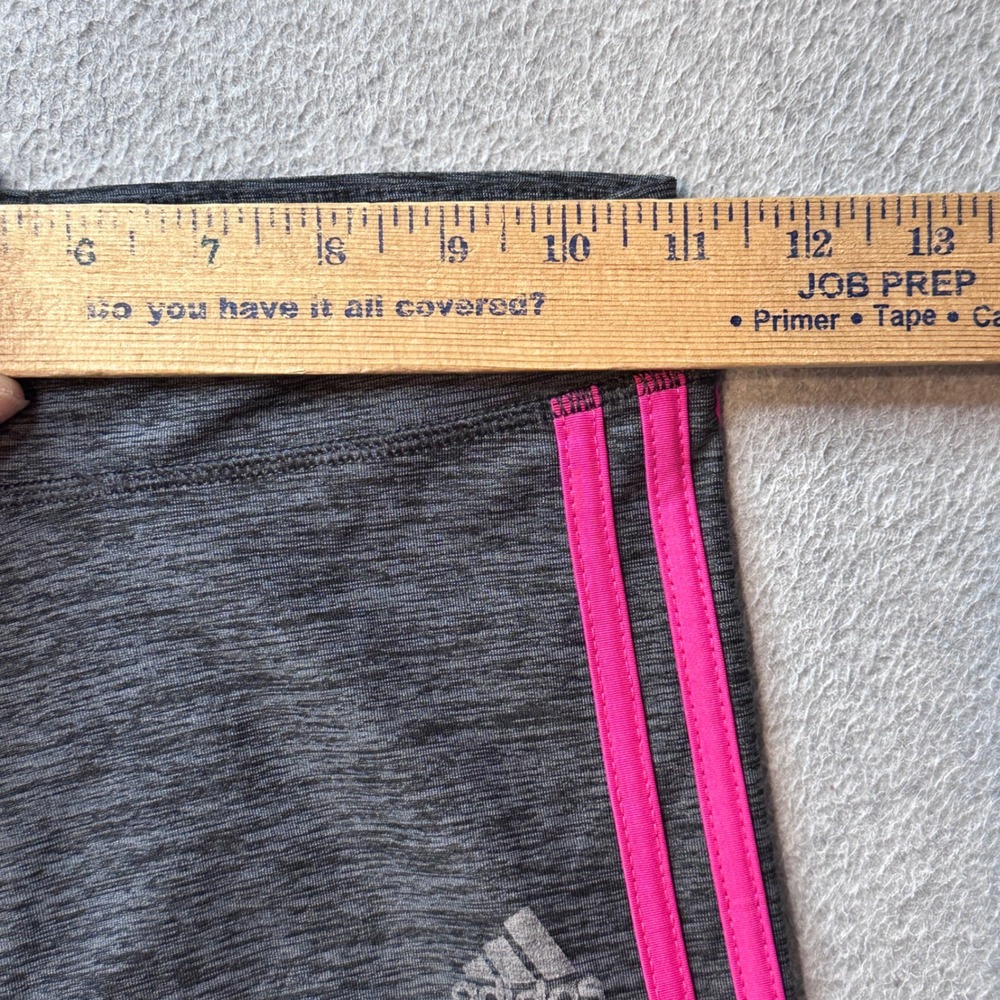 Adidas Leggings Girls M 10/12 Gray Pink‎ 3-Stripe Performance Athletic AK4591 - Picture 6 of 10